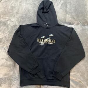 Black vintage embroidered hoodie jerzees